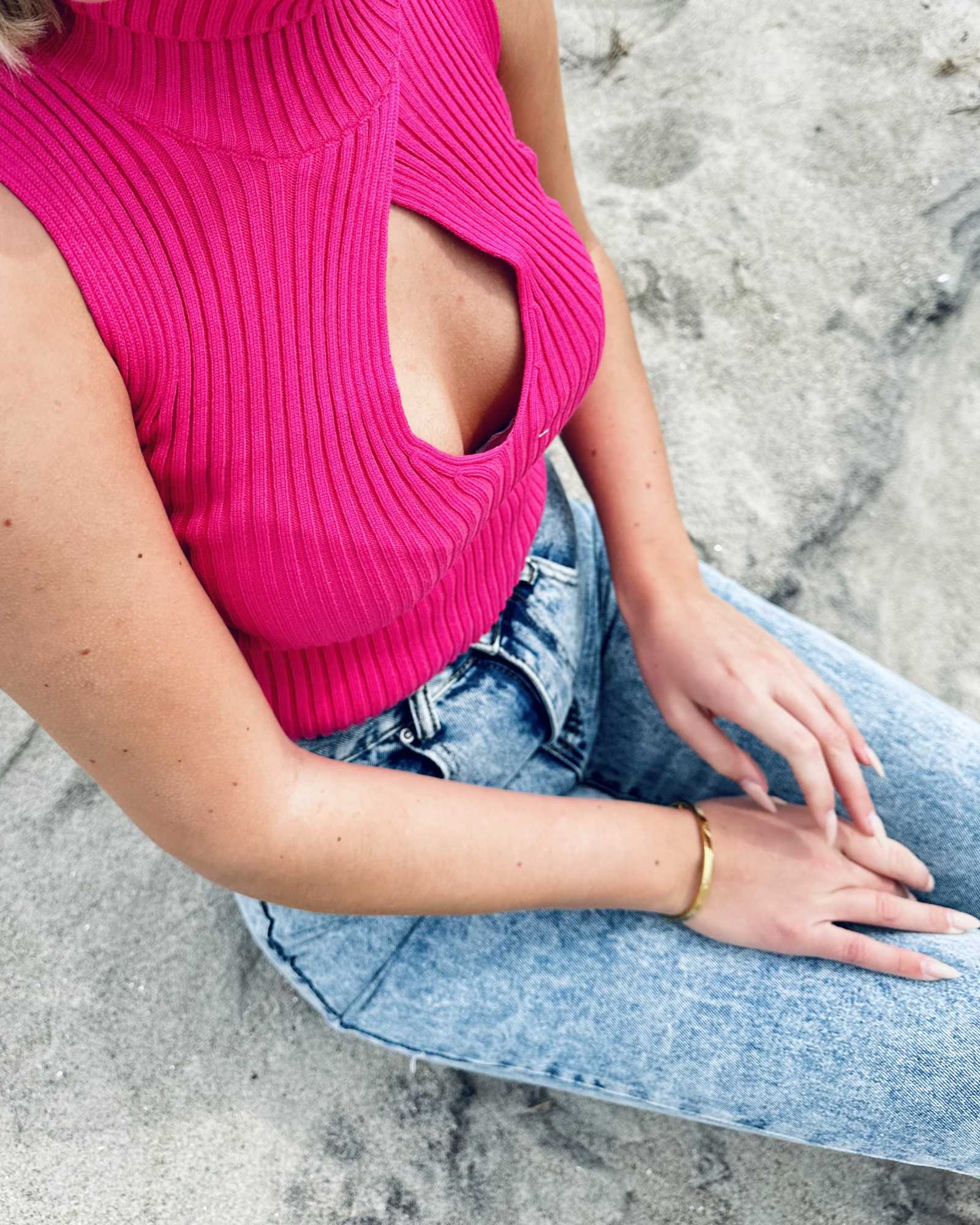 Cut Out Crop Top Berry