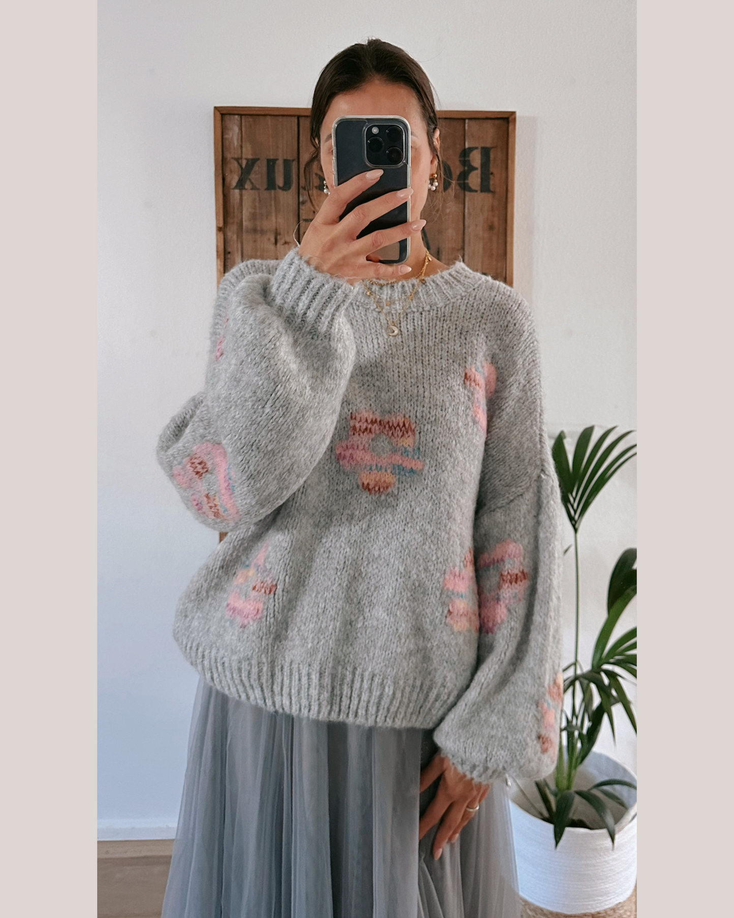 Flora Pullover Grau