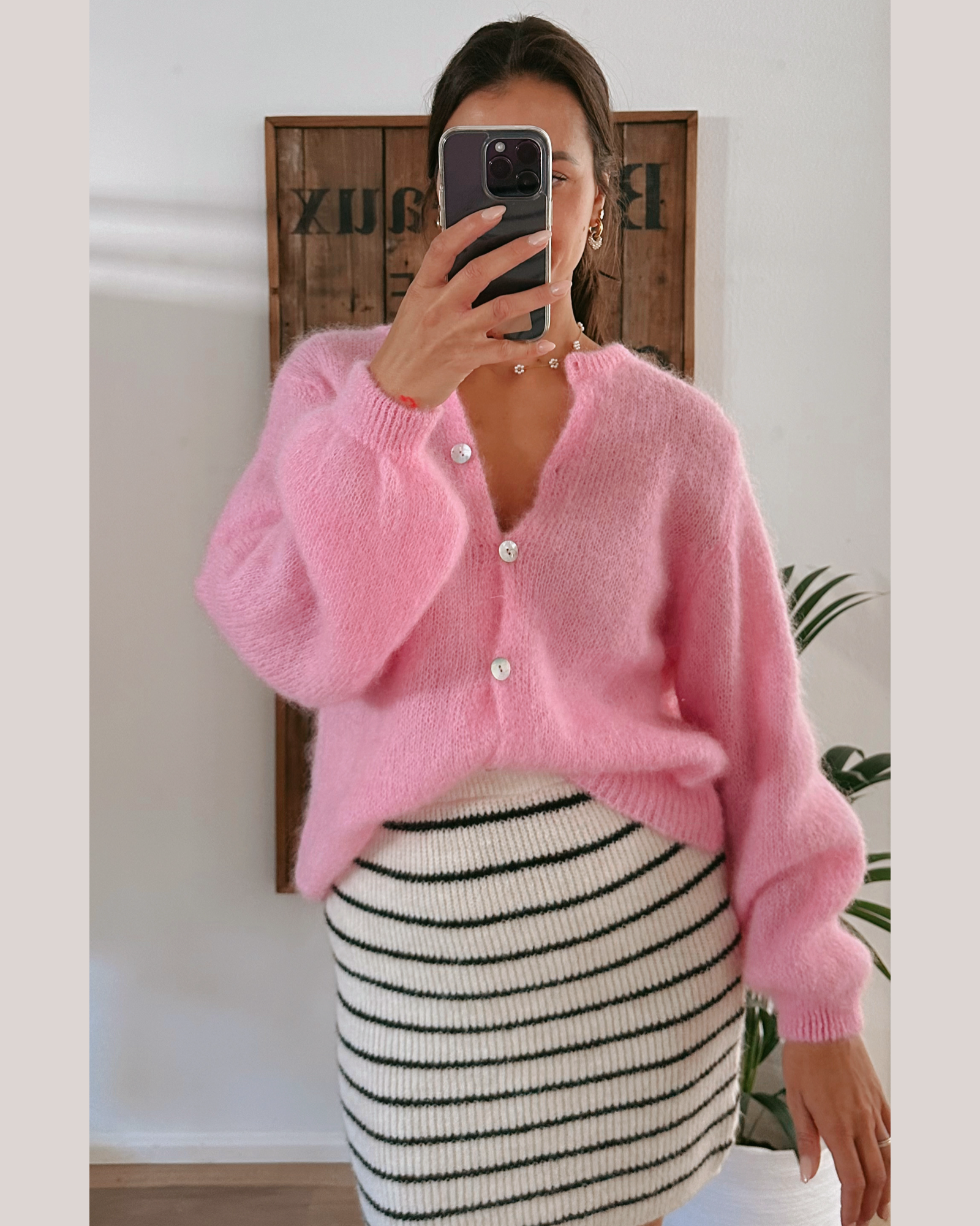 Premium Mohair Strickjacke Candy