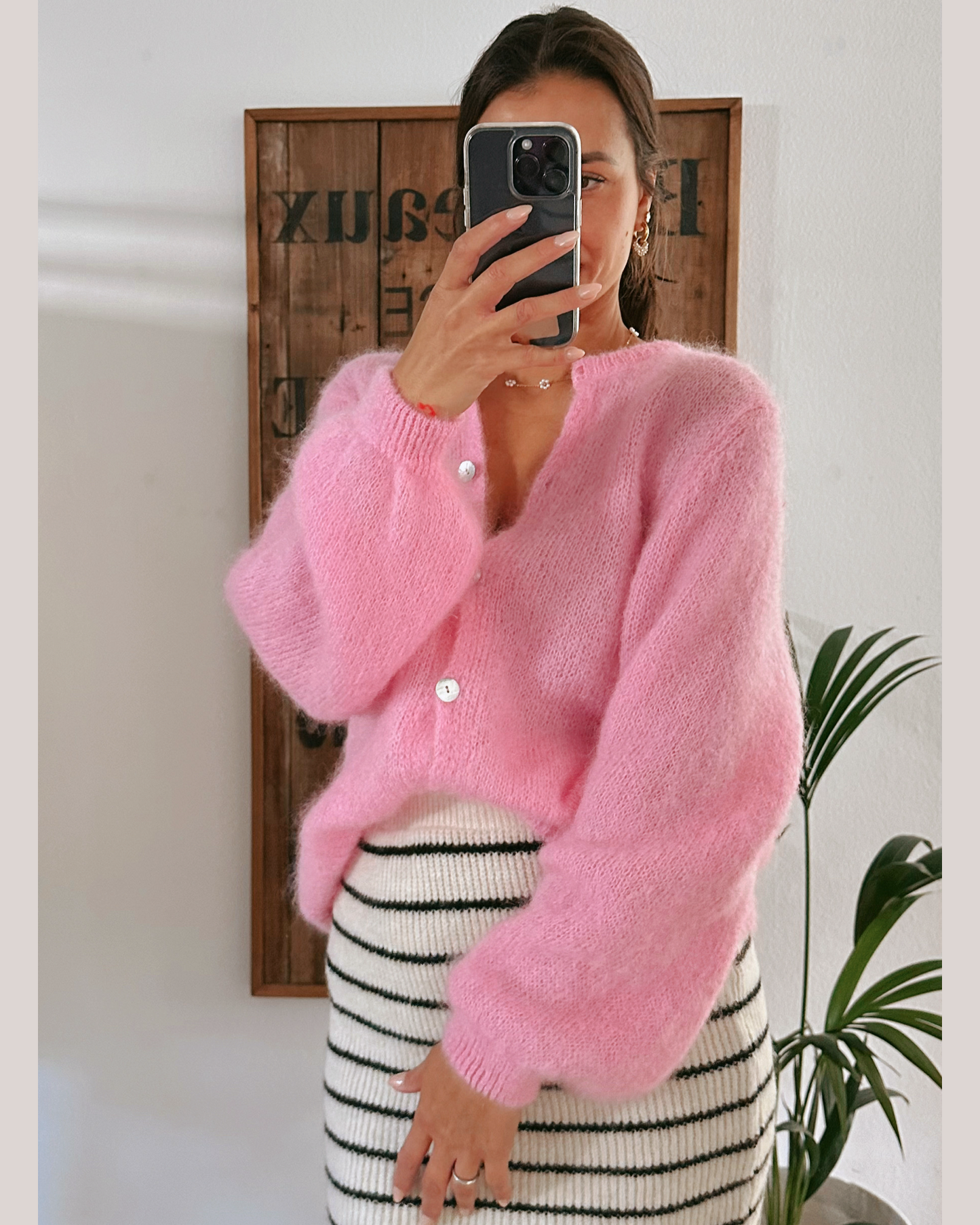 Premium Mohair Strickjacke Candy