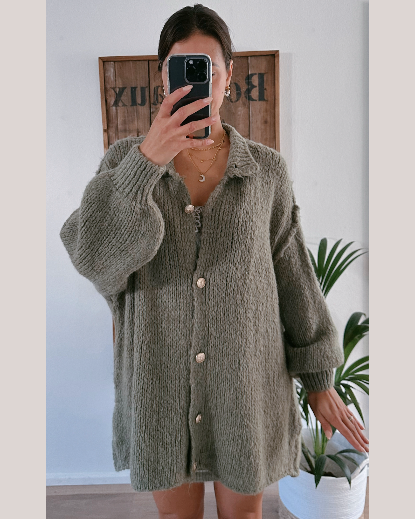 Oversize Cozy Cardigan Olive