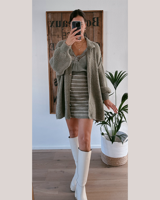 Oversize Cozy Cardigan Olive