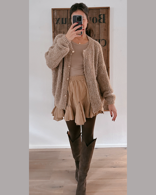 Boucle Cardigan Camel