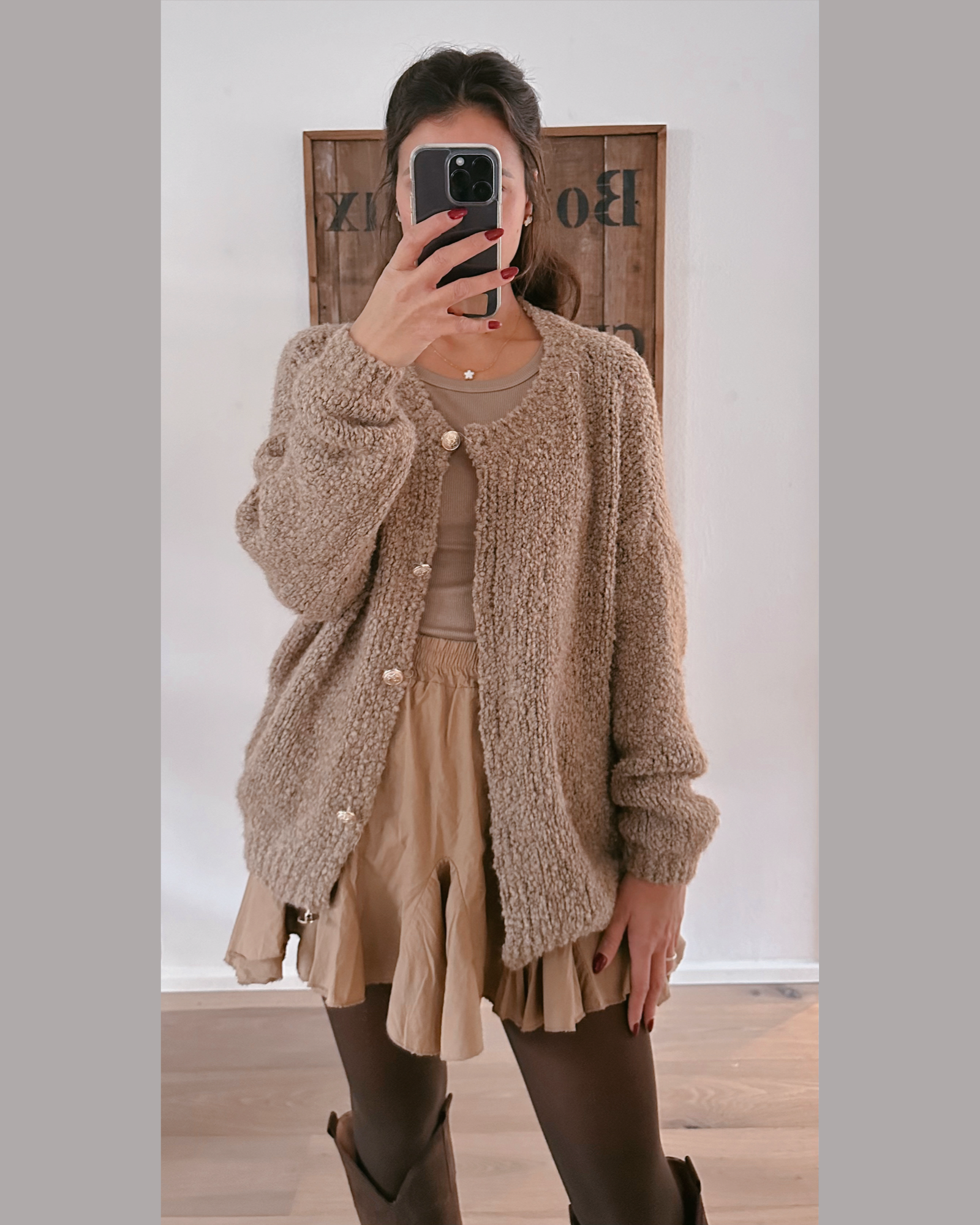 Boucle Cardigan Camel