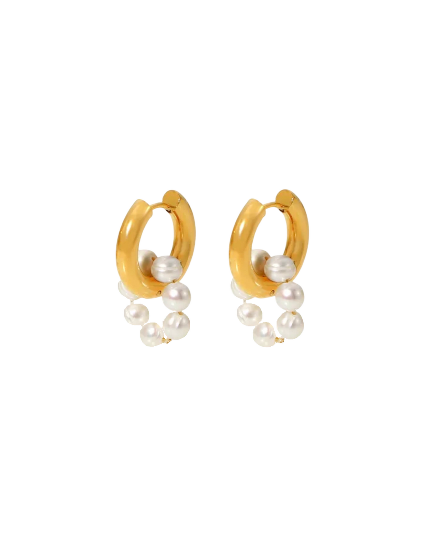 Love Pieces Circle Pearl Ohrringe gold